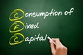 CFC Ã¢â¬â Consumption of fixed capital acronym, business concept pn blackboard